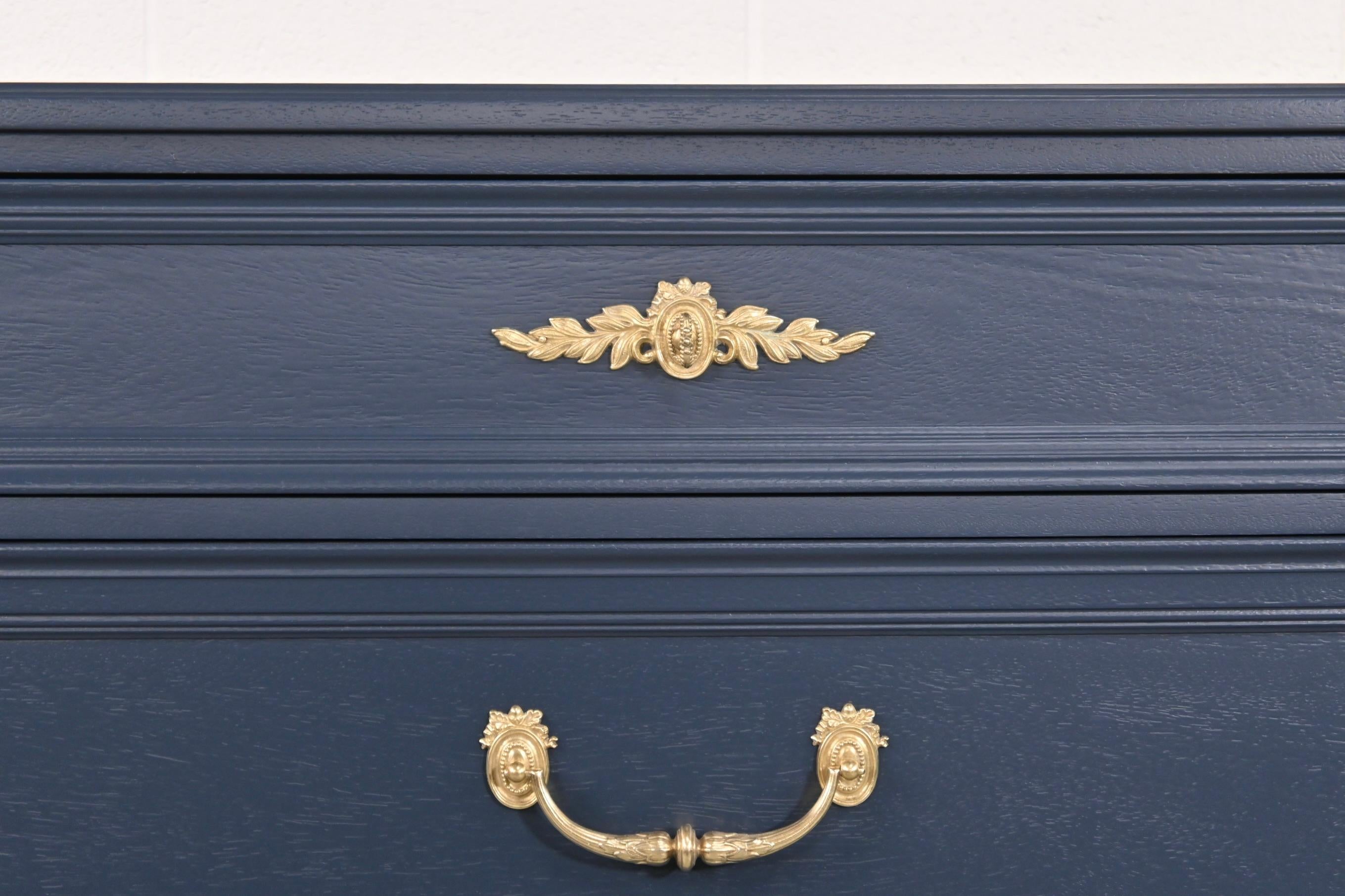 Henredon Furniture French Regency Navy Lacquered Dresser 1