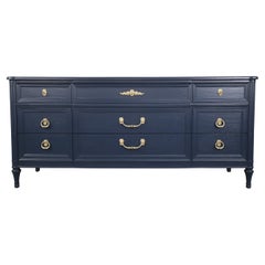 Henredon Furniture French Regency Navy Lacquered Dresser 