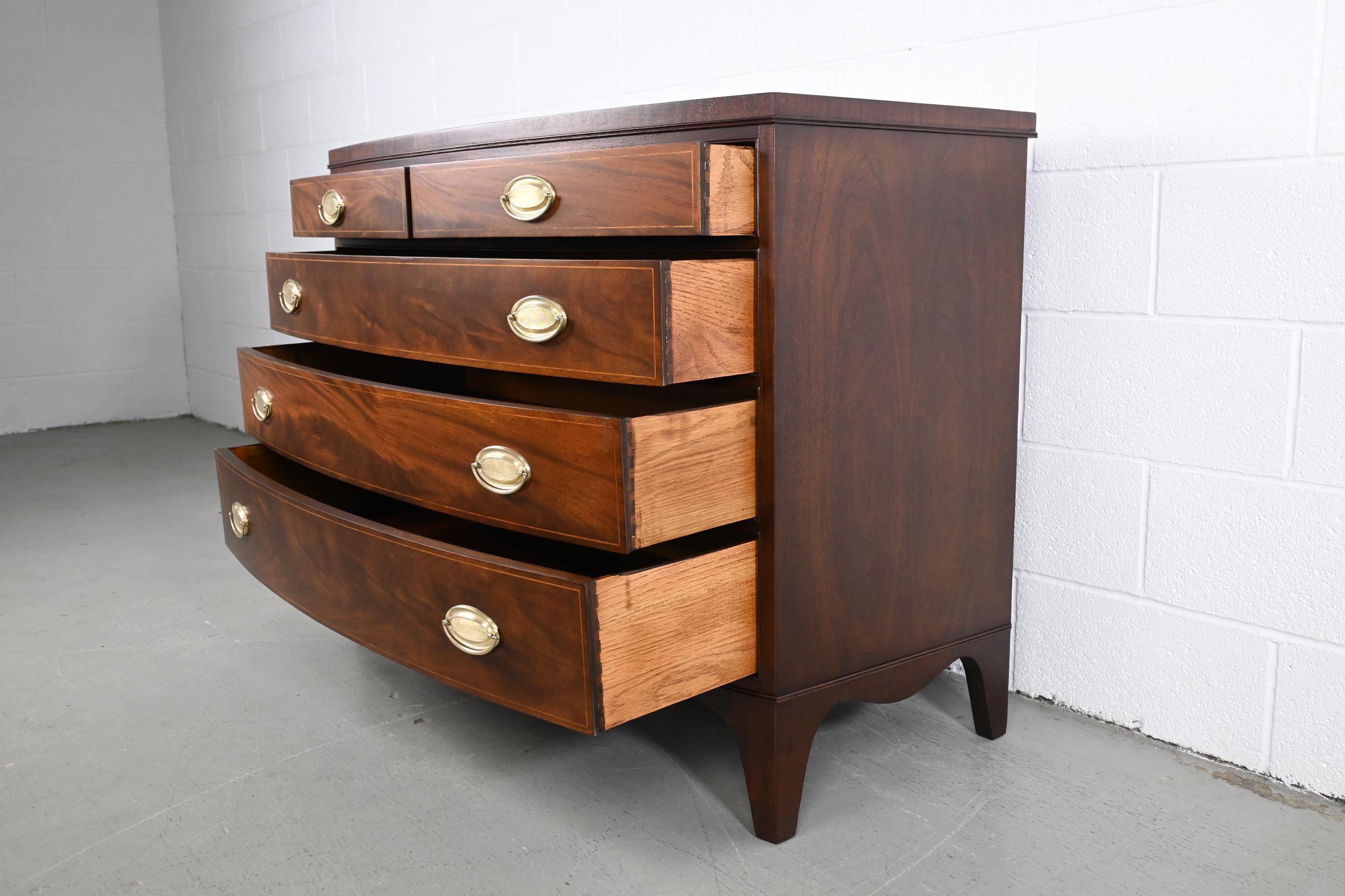 Henredon Furniture Hepplewhite Style Bow Front Dresser 1