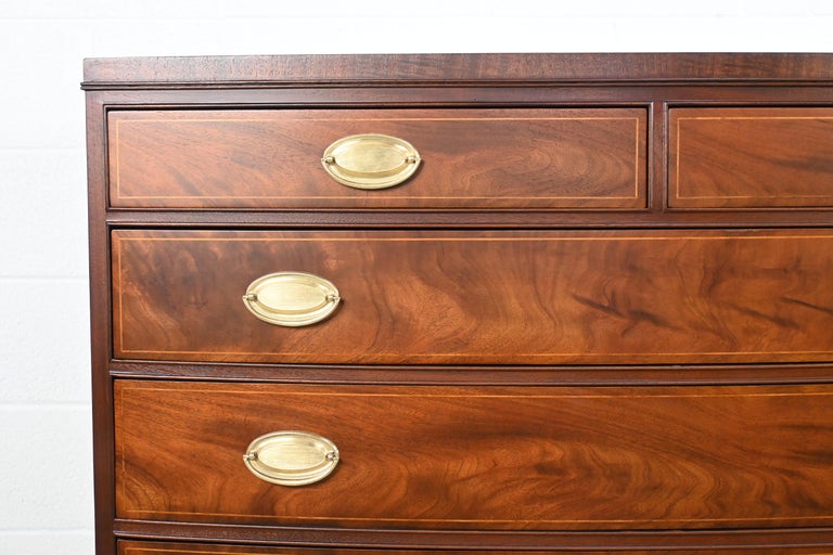 Henredon Furniture Hepplewhite Style Bow Front Dresser at 1stDibs