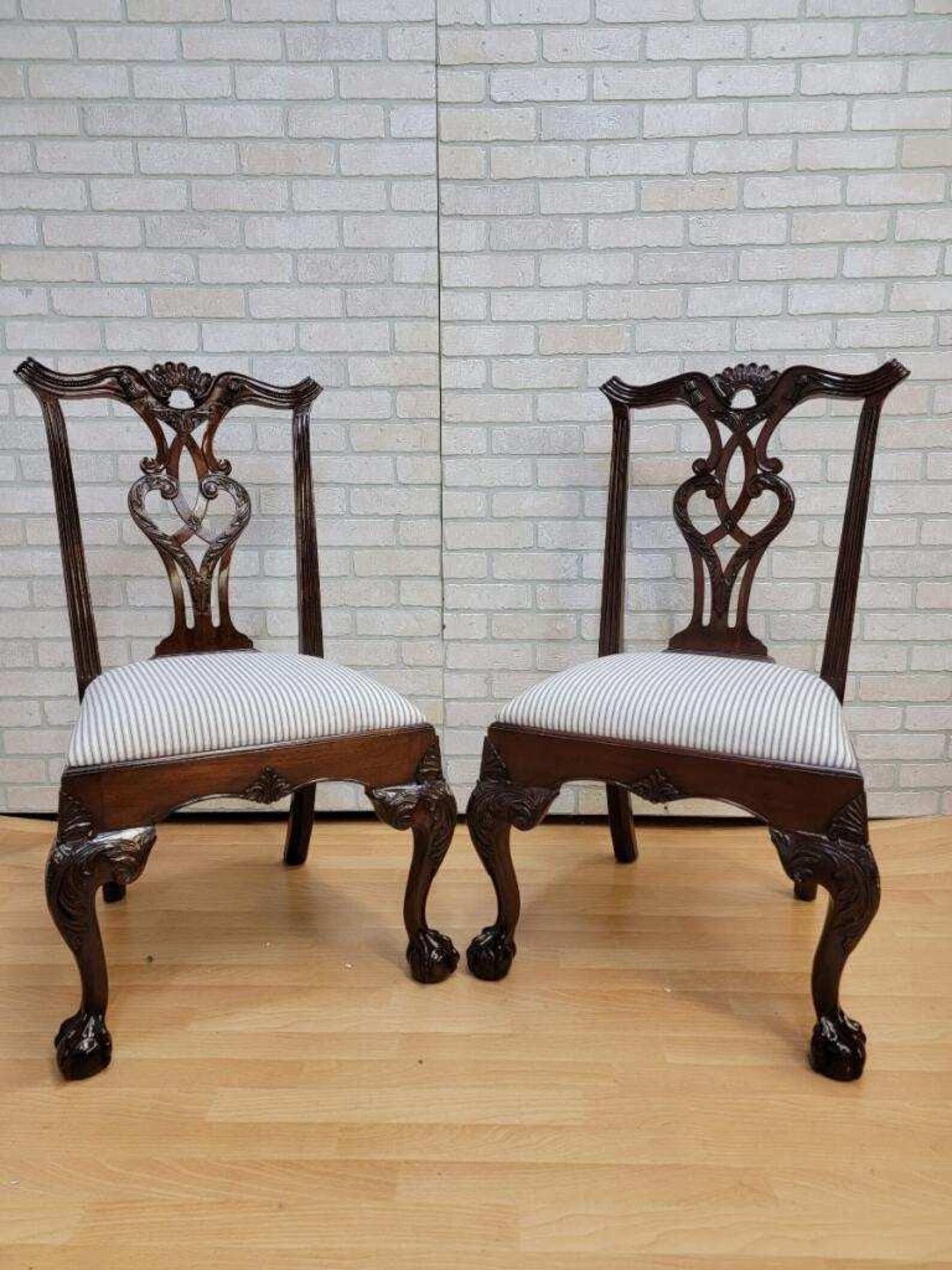 XX secolo Sedie da pranzo Henredon Furniture in mogano Chippendale Ball and Ball - Set di 6 in vendita