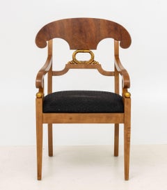 Sillón de estilo neoclásico de Henredon Furniture, en arce con nudos