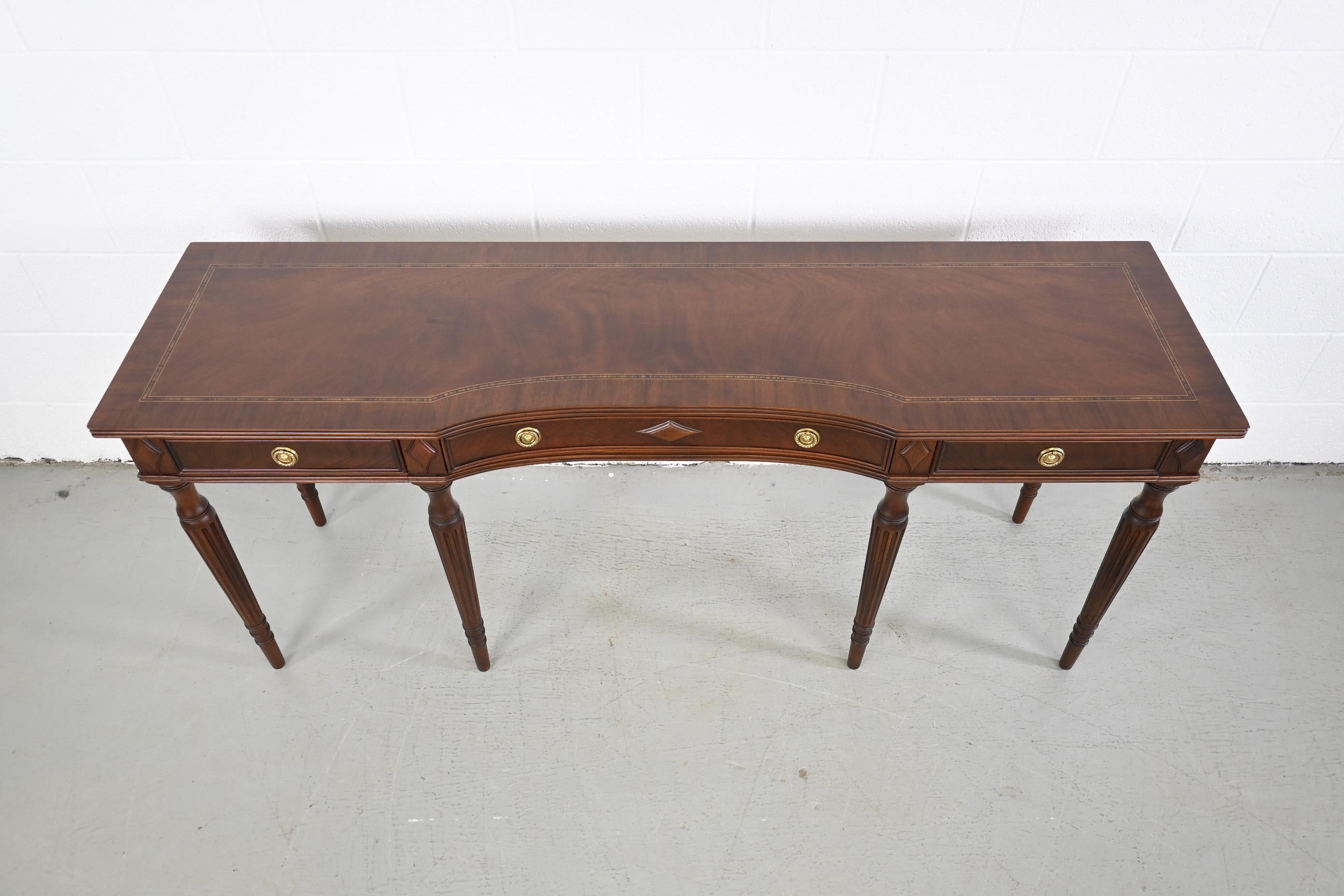 Mahogany Henredon Furniture Traditional Regency Style Console Table