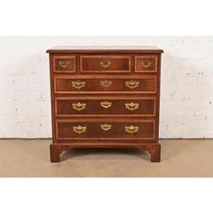 Henredon Georgian Banded Mahogany Chest of Drawers, Newly Refinished