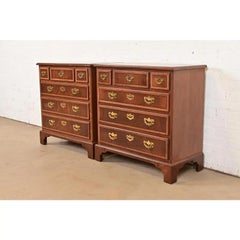 Henredon Georgian Banded Mahogany Chests of Drawers, Newly Refinished