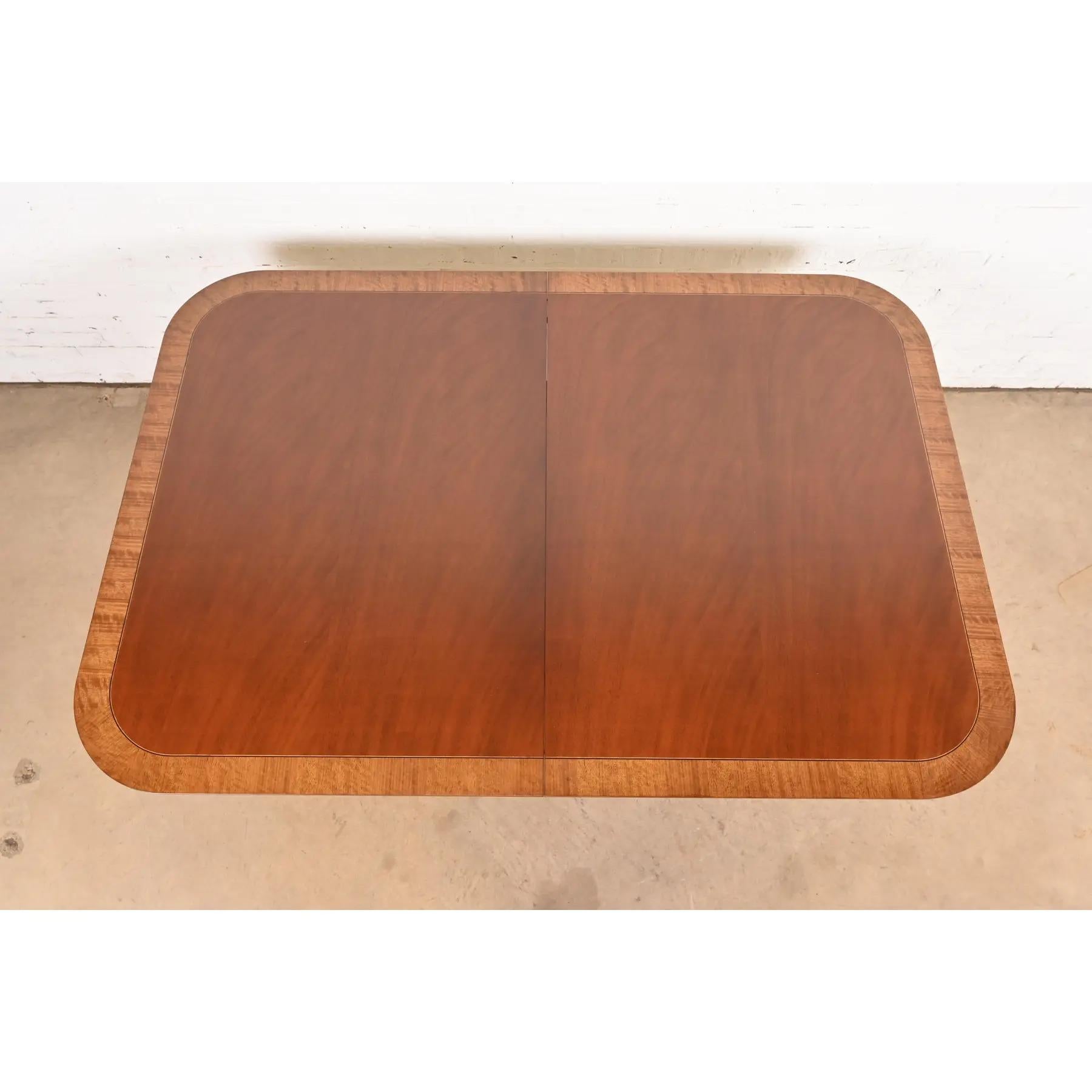 Henredon Georgian Banded Mahogany Double Pedestal Dining Table, Refinished For Sale 4