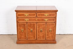 Henredon, mobile da bar o server a ribalta in mogano a fasce georgiane