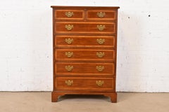 Henredon Georgian Banded Mahogany Highboy Dresser