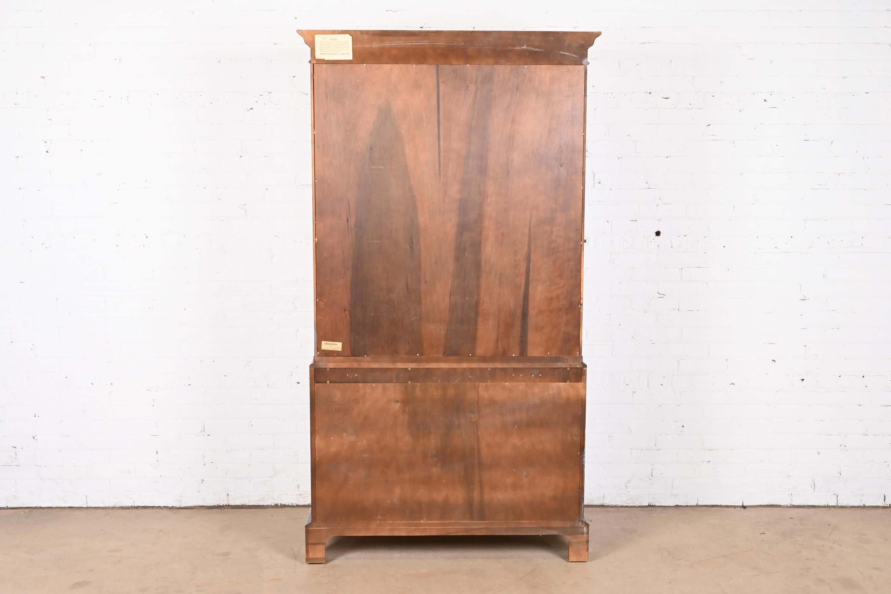 Henredon Georgian Burled Mahogany Armoire Dresser or Linen Press 10