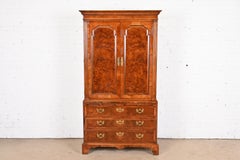 Henredon Georgian Burled Mahogany Armoire Dresser or Linen Press