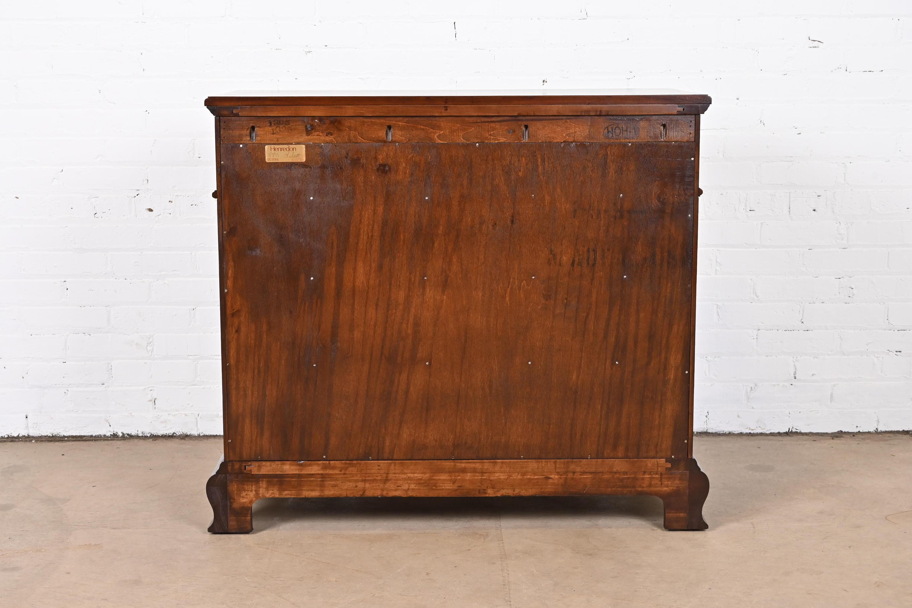 Henredon Georgian Carved Mahogany Chest of Drawers, Newly Refinished For Sale 7
