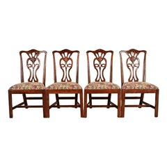 Henredon Georgian Carved Mahogany Dining Chairs, Set of Four