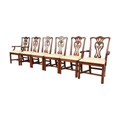 Henredon Georgian Carved Mahogany Dining Chairs, Set of Six