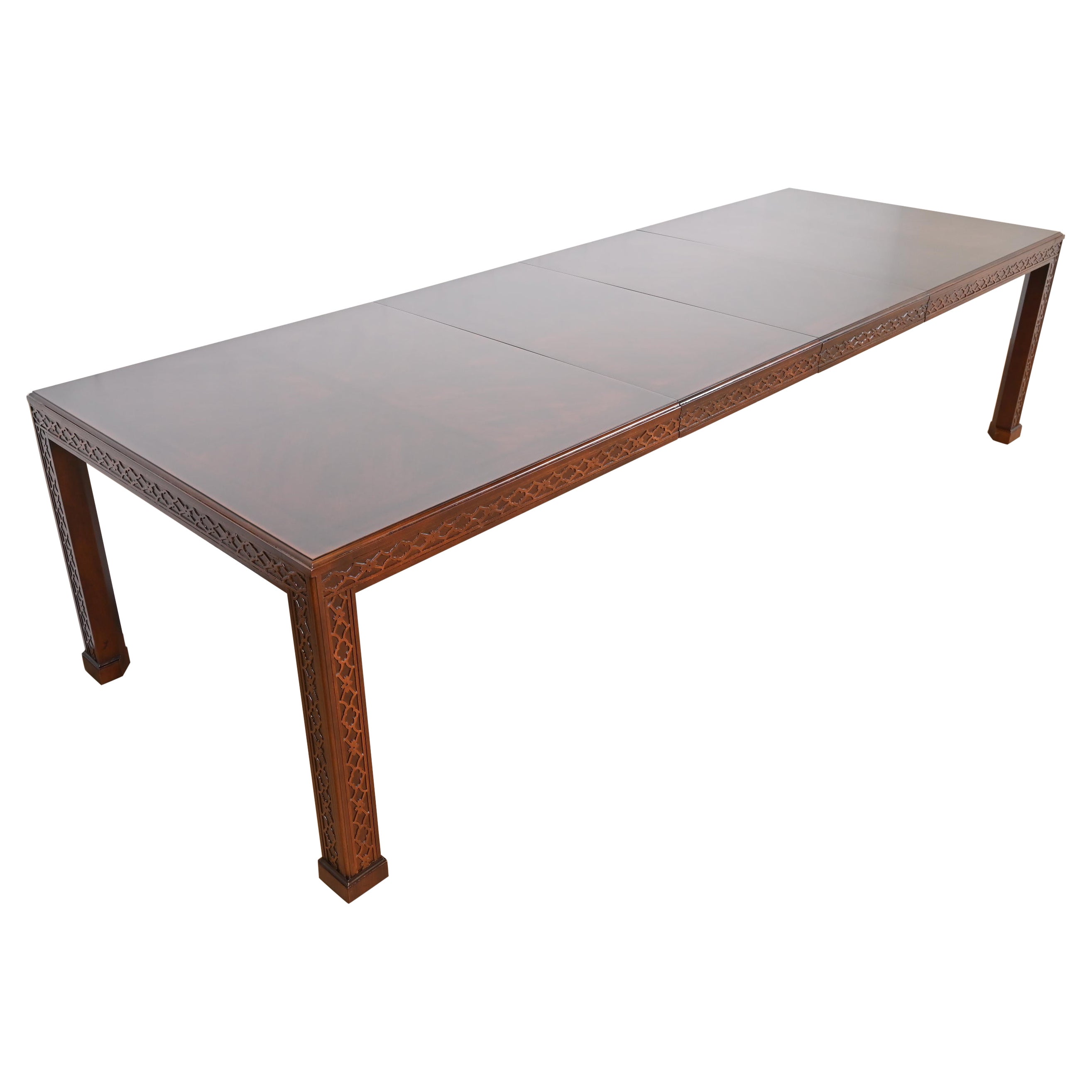 Henredon Georgian Carved Mahogany Extension Dining Table