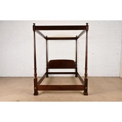 Henredon Georgian Carved Mahogany Four-Poster Queen Size Canopy Bed