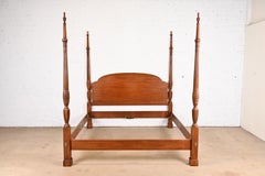 Henredon Georgian Carved Mahogany King Size Poster Bed