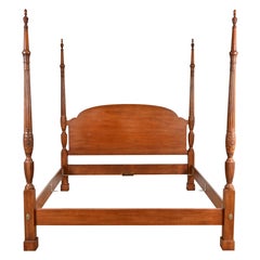 Henredon Georgian Carved Mahogany King Size Poster Bed