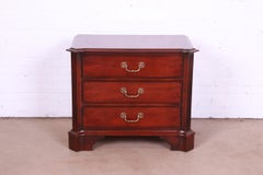 Henredon Georgian Carved Mahogany Three-Drawer Bachelor Chest