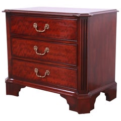 Henredon Georgian Carved Mahogany Three-Drawer Bachelor Chest