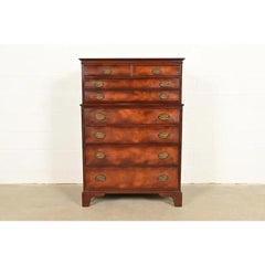Henredon Georgian Flame Mahogany Highboy Dresser, Circa 1950s
