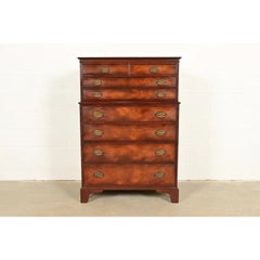 Henredon Georgian Flame Mahogany Highboy Dresser, Circa 1950s