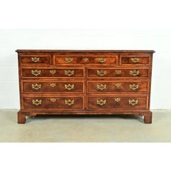 Henredon Georgian Mahogany and Burl Wood Dresser or Chest of Drawers