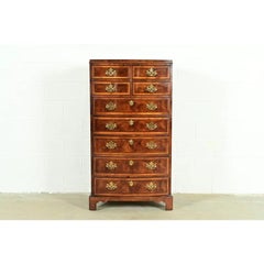 Henredon Georgian Mahogany and Burl Wood Highboy Dresser