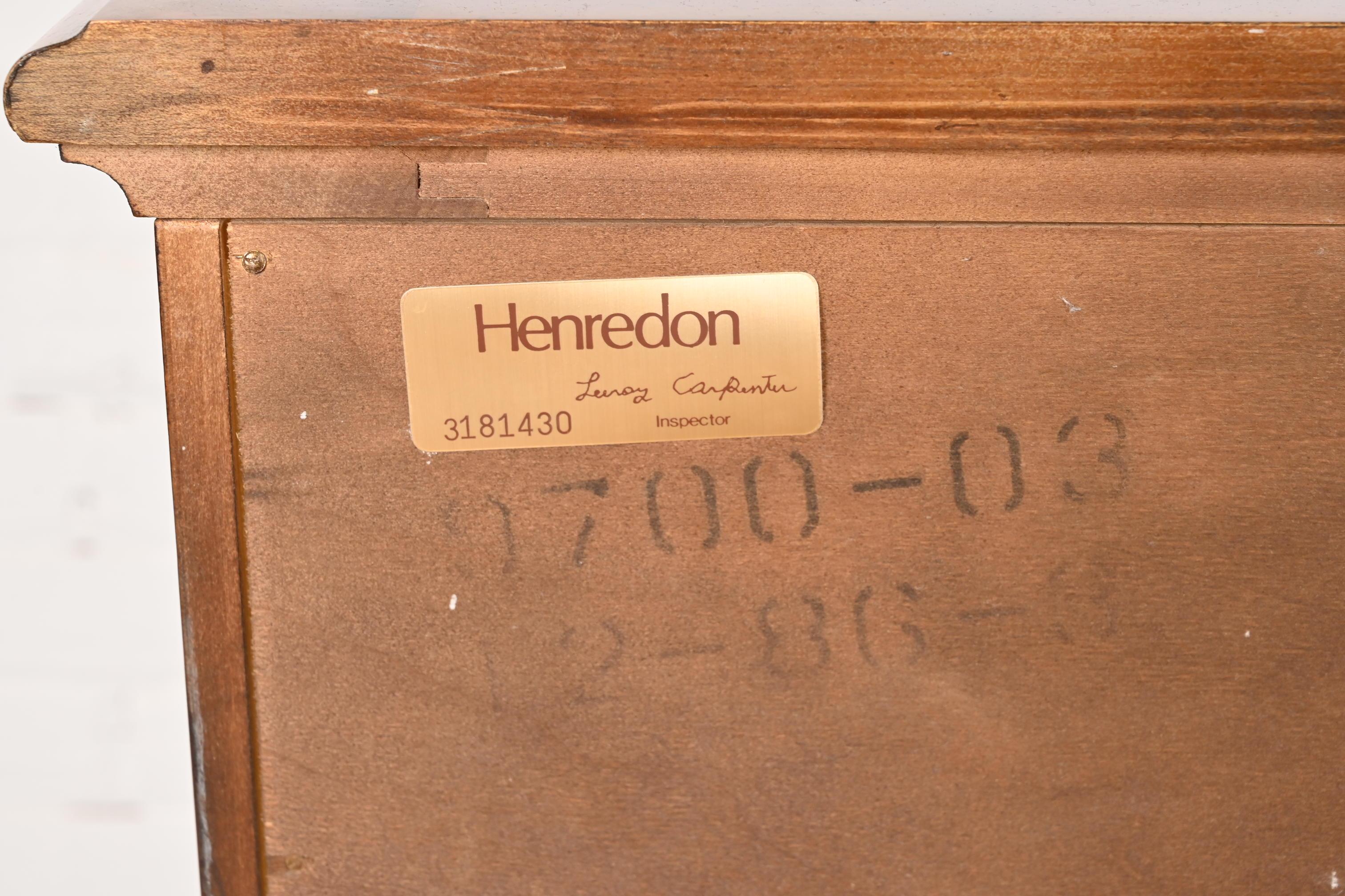 Henredon Georgian Mahogany and Burl Wood Ten-Drawer Dresser or Credenza 12