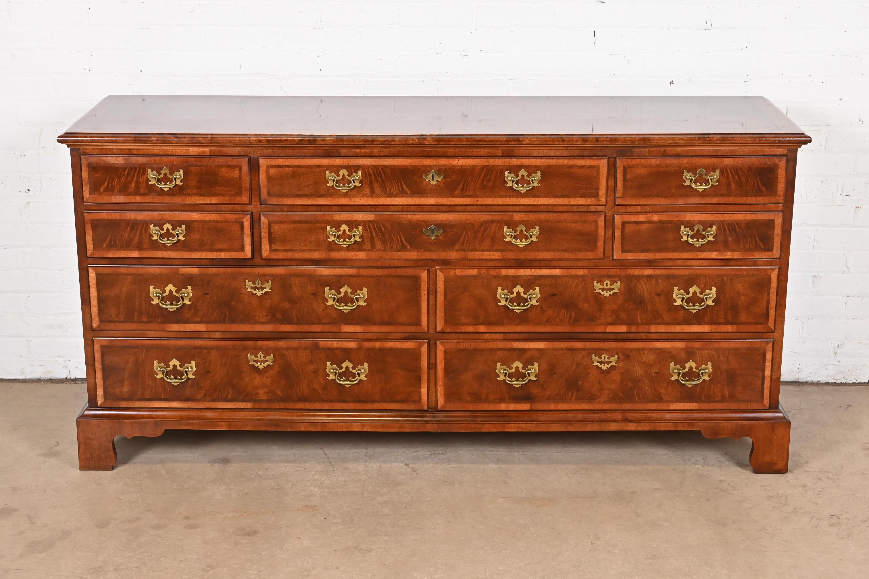 A gorgeous Georgian or Chippendale style ten-drawer long dresser or credenza

By Henredon, 