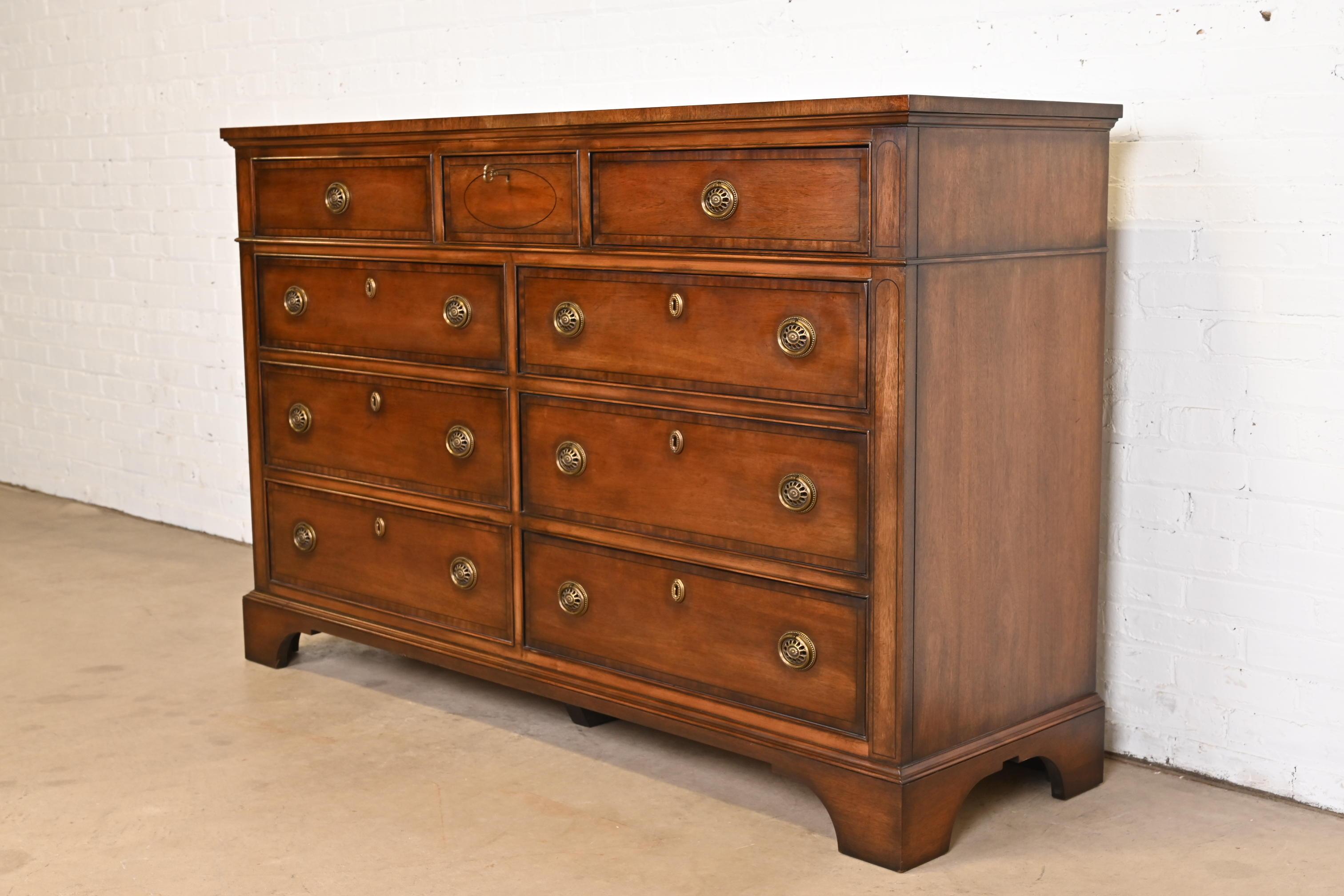 American Henredon Georgian Mahogany Dresser or Chest of Drawers