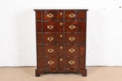 Henredon Georgian Solid Mahogany Block Front Highboy Dresser
