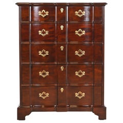 Henredon Georgian Solid Mahogany Block Front Highboy Dresser