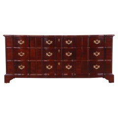 Henredon Georgian Solid Mahogany Block Front Triple Dresser