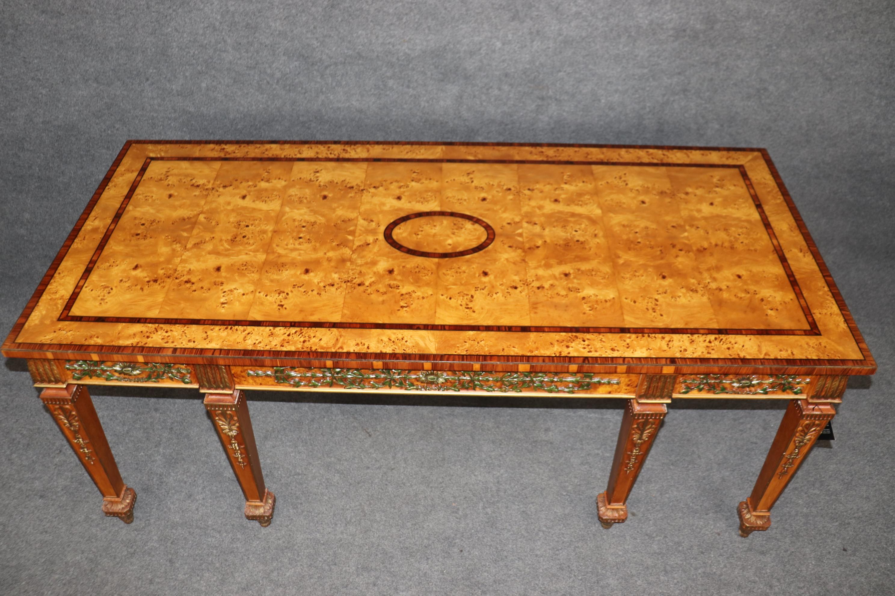 Henredon Grand Provenance Anglais Style Adams Decorated Carved Writing Desk  4