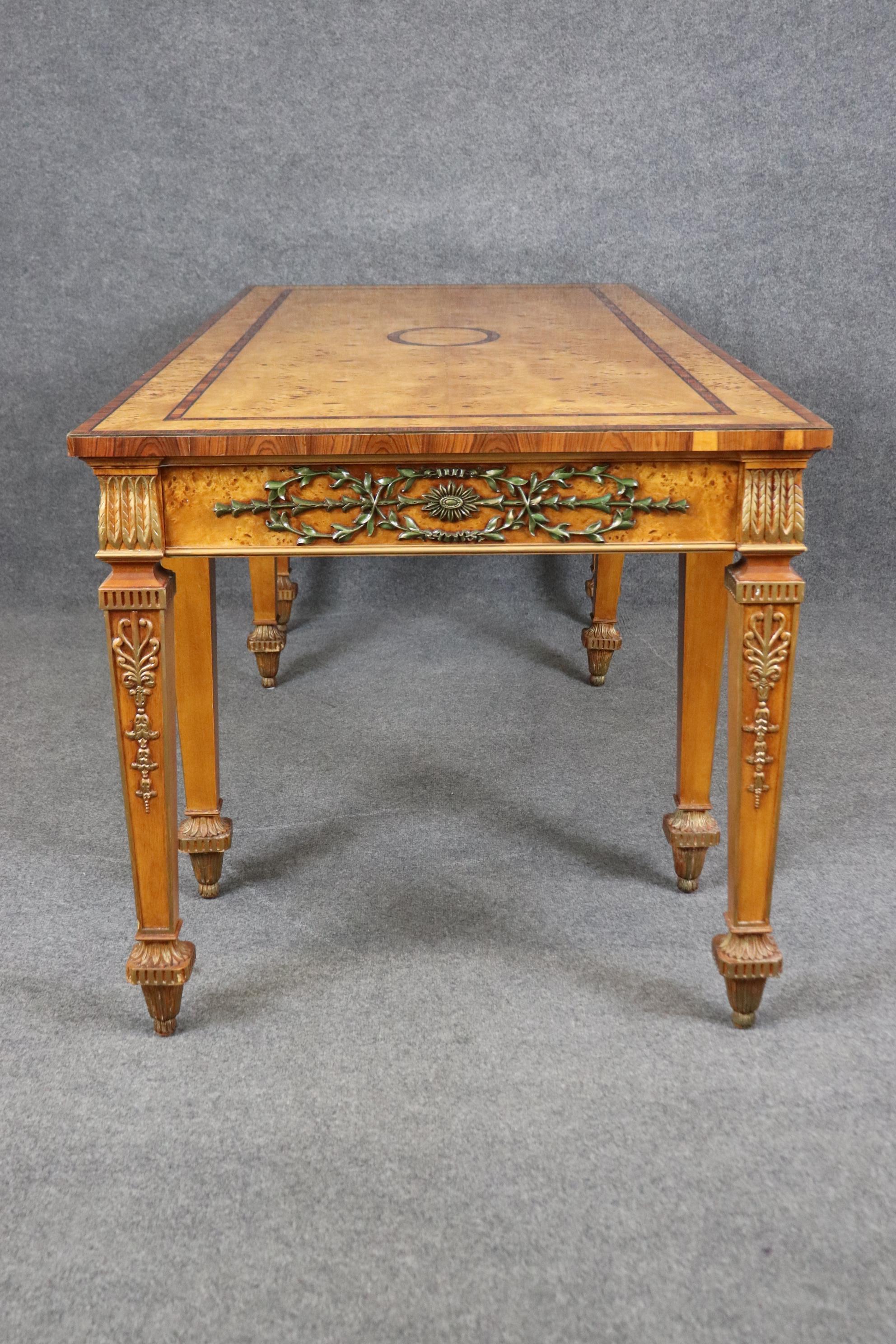 Henredon Grand Provenance English Adams Style Decorated Carved Writing Desk  In Good Condition For Sale In Swedesboro, NJ