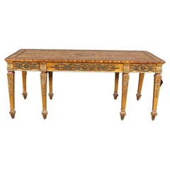 Henredon Grand Provenance English Adams Style Decorated Carved Writing Desk 