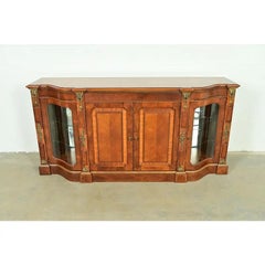Henredon Grand Provenance Italian Neoclassical Walnut Lighted Sideboard