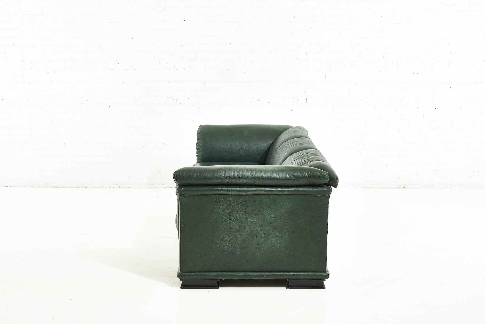 green leather furniture