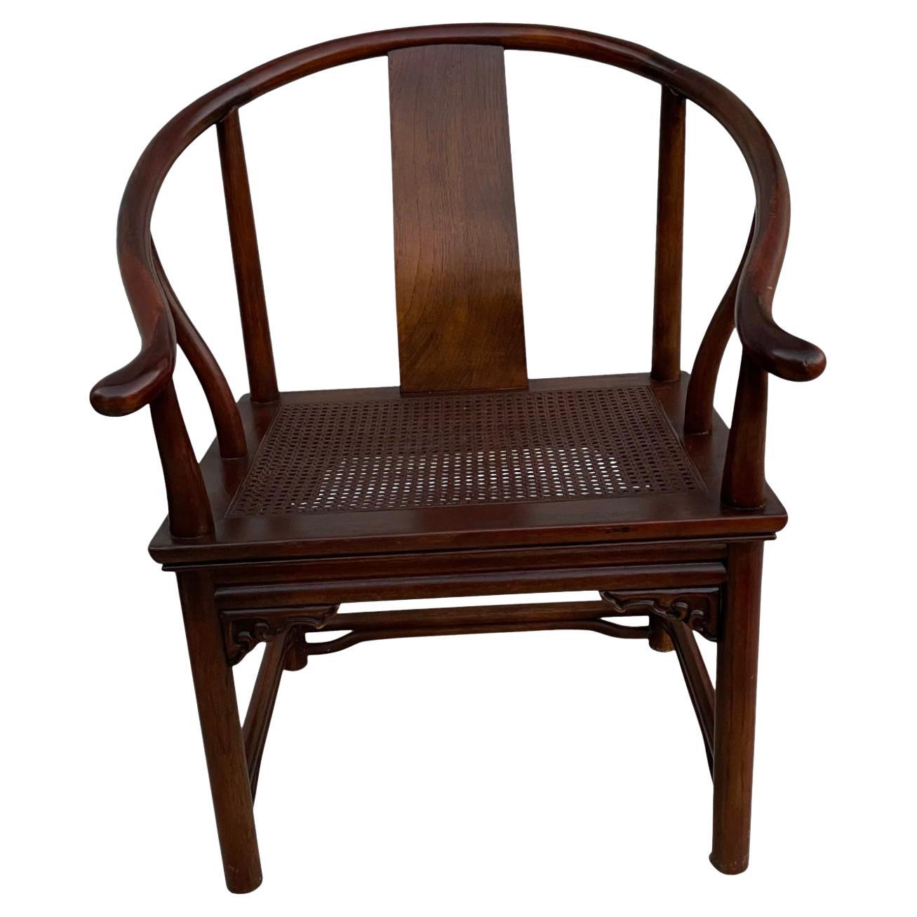 Henredon Heritage Horseshoe Chinoiserie Chair with Caning