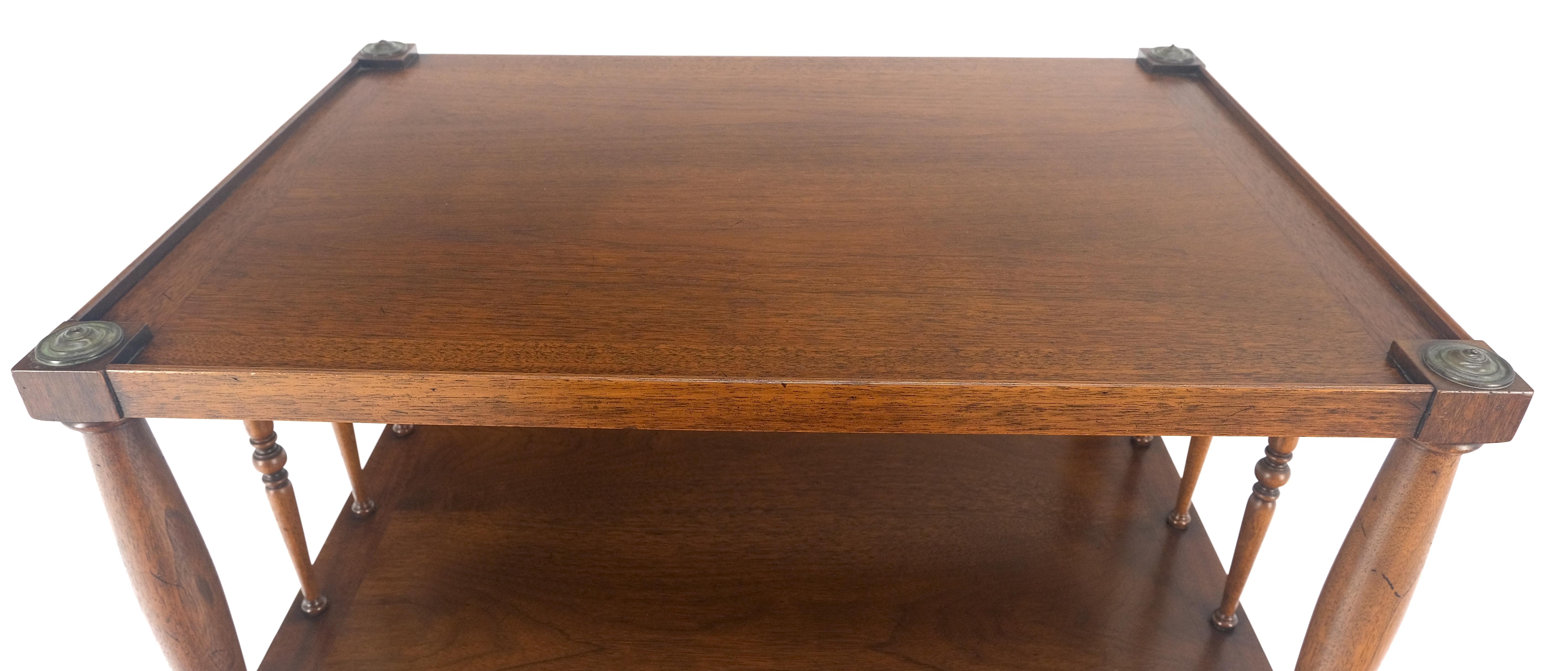 Henredon Heritage One Drawer Drop Ring Pulls Walnut End Table Nightstand MINT For Sale 8