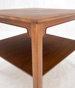 Henredon Heritage Square Walnut Two Tier Side End Coffee Table MINT!
