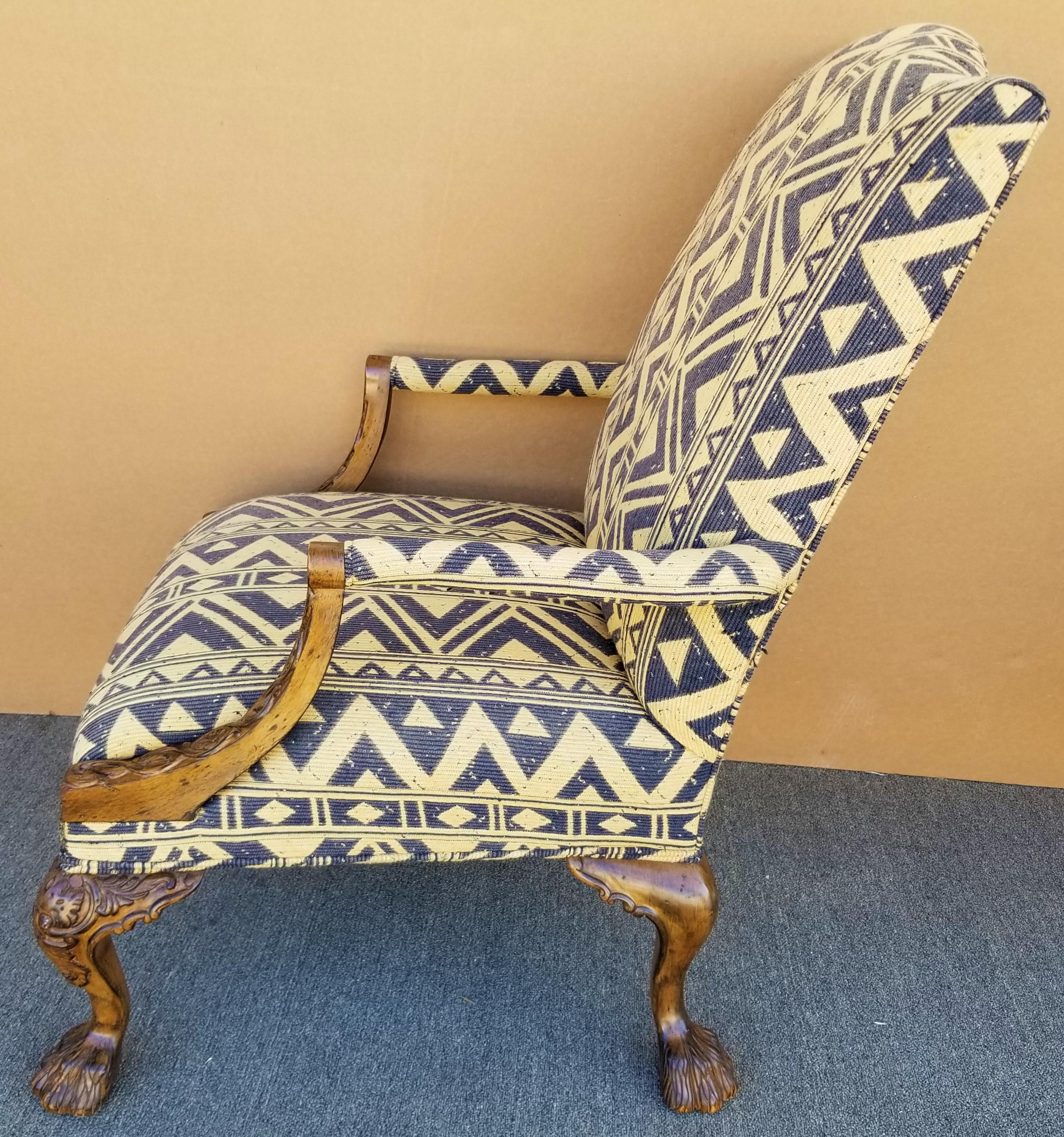 Late 20th Century Henredon Historic Natchez Collection Georgian Style Library Armchair