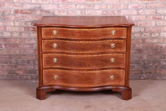 Henredon Historic Natchez Georgian Inlaid Mahogany Bow Front Chest, Restored