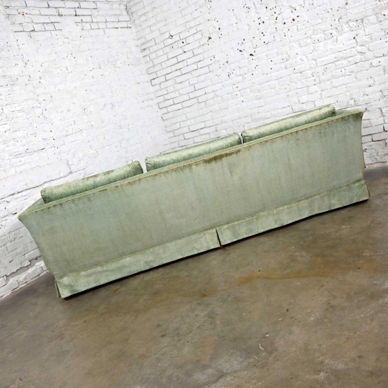 Henredon Hollywood Regency Art Deco Mnt Green Velvet Modified Tuxedo