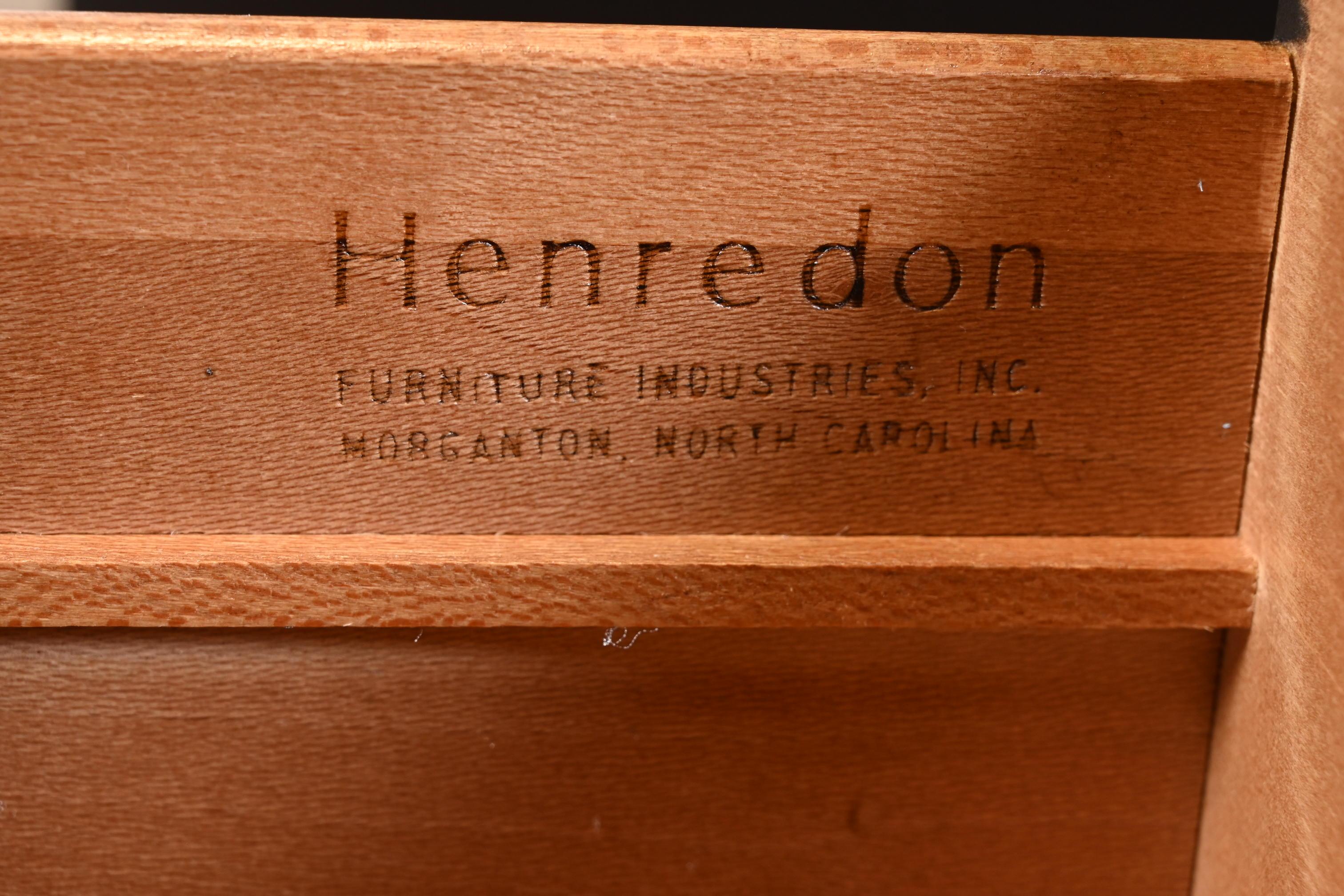 Henredon Hollywood Regency Black Lacquered Campaign Dresser, Newly Refinished 3