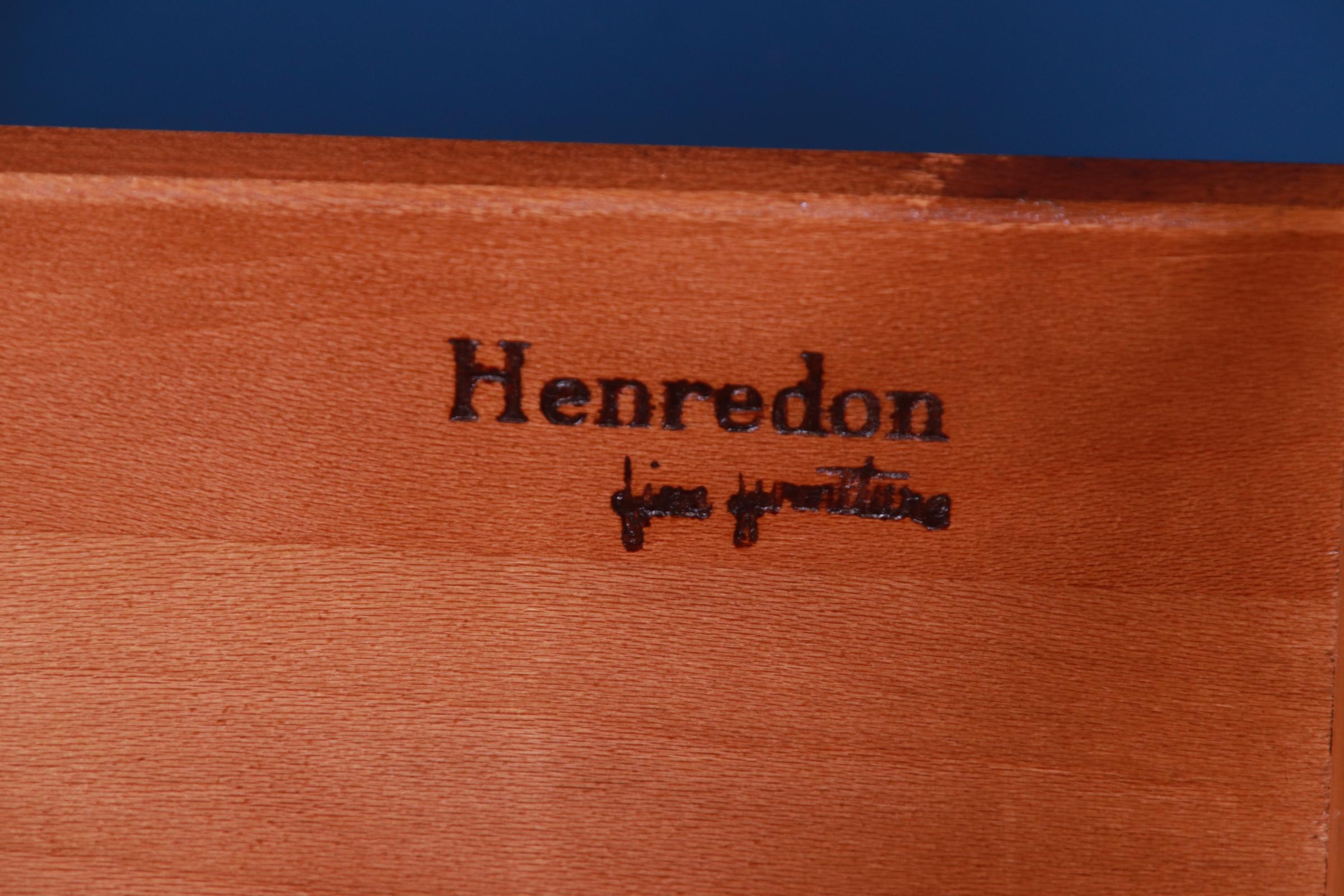 Henredon Hollywood Regency Campaign Blue Lacquered Chest of Drawers, Refinished For Sale 5