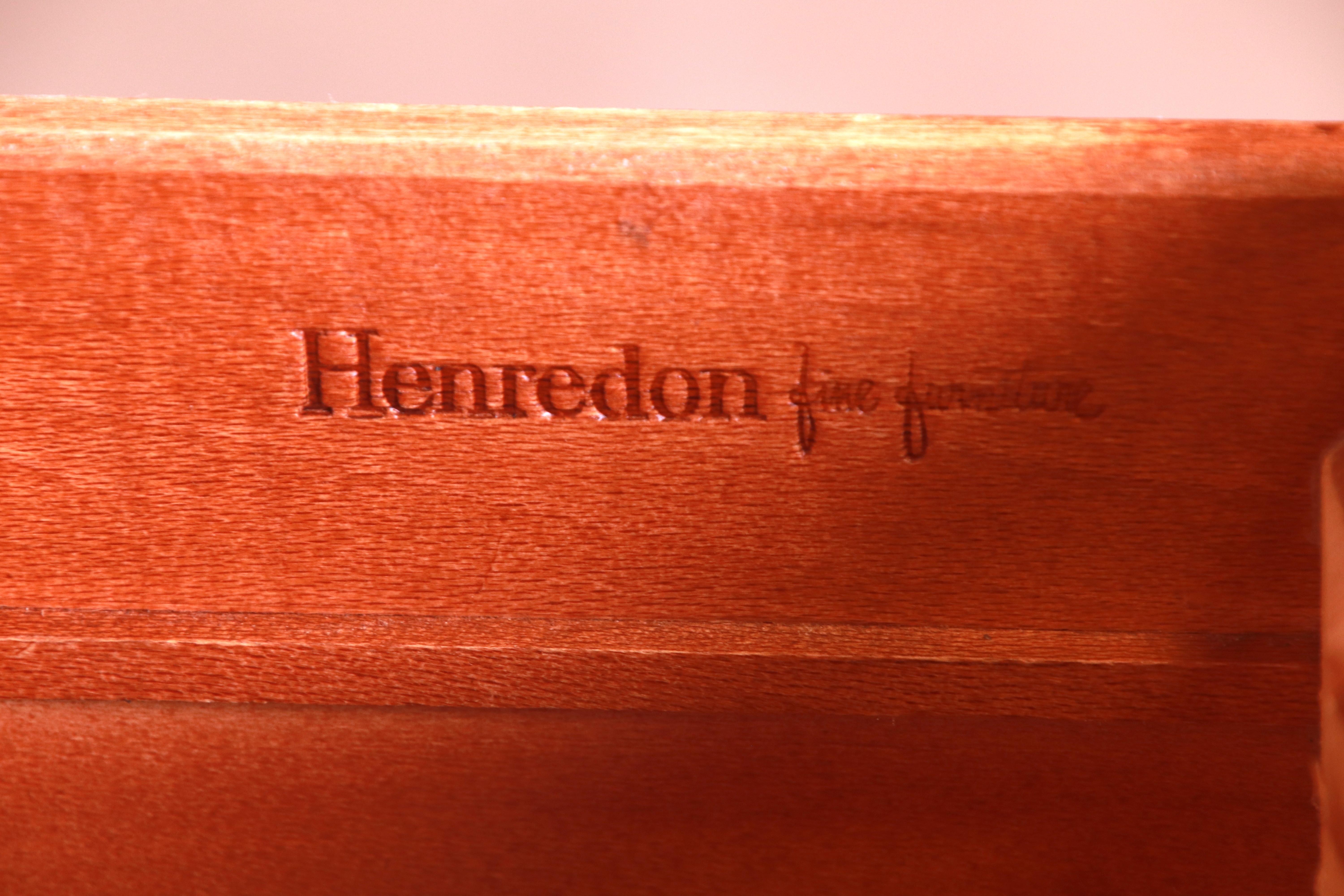 Henredon Hollywood Regency Campaign Walnut and Brass Dresser, Newly Refinished 9