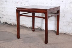 Table d'appoint Henredon Hollywood Regency Chinoiserie en ronce de bois et acajou
