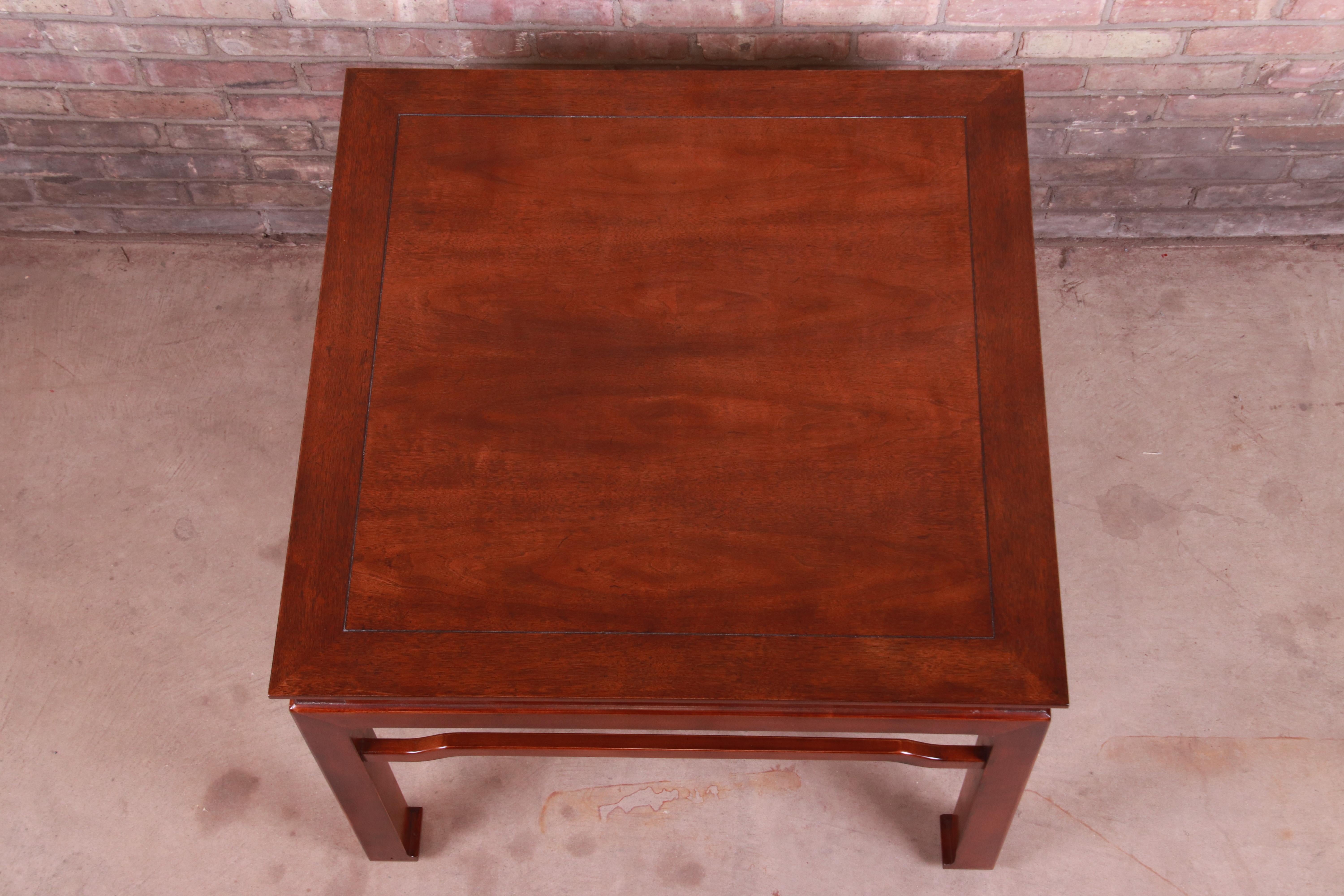 Henredon Hollywood Regency Chinoiserie Carved Mahogany Occasional Side Table 2