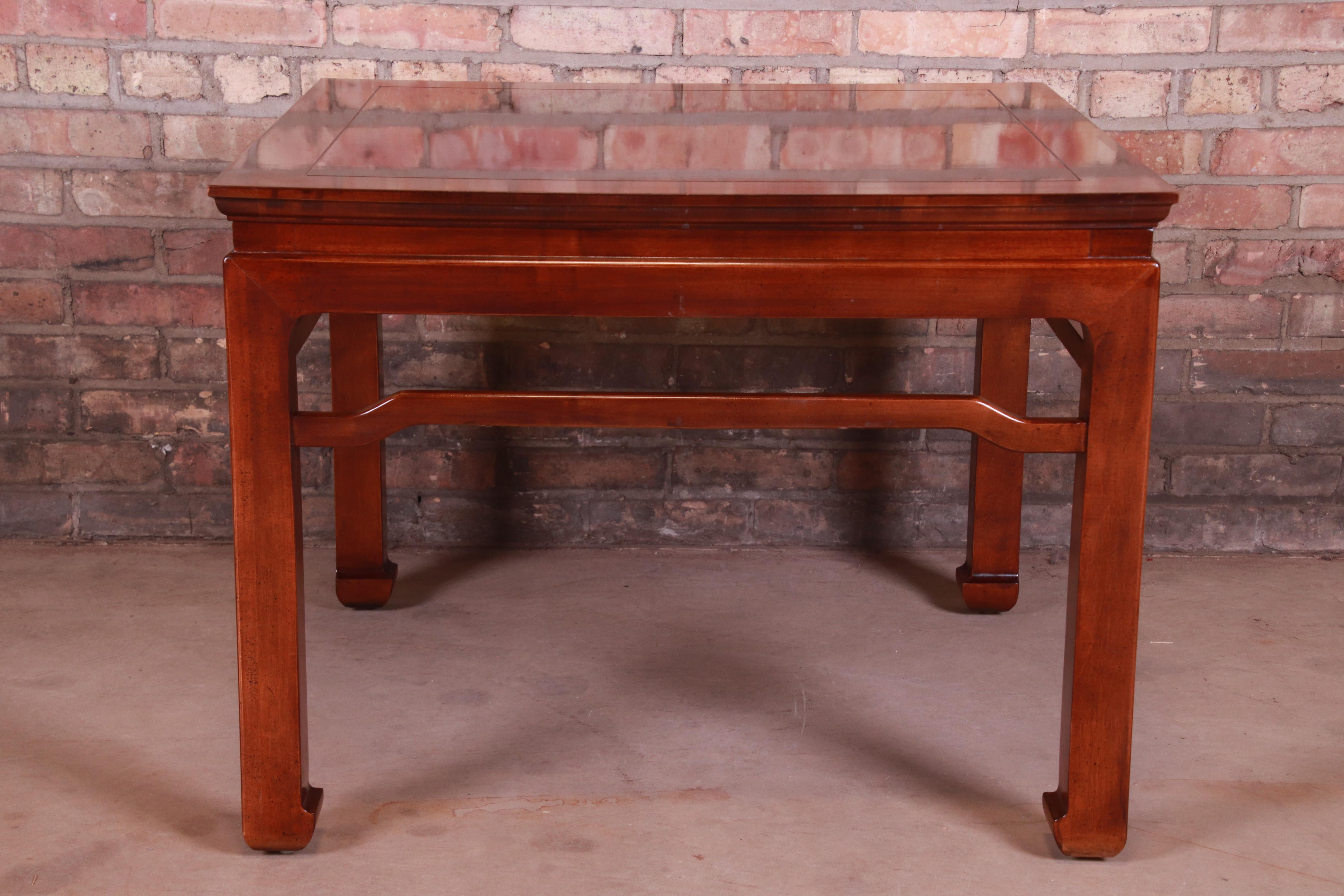 Henredon Hollywood Regency Chinoiserie Carved Mahogany Occasional Side Table 3